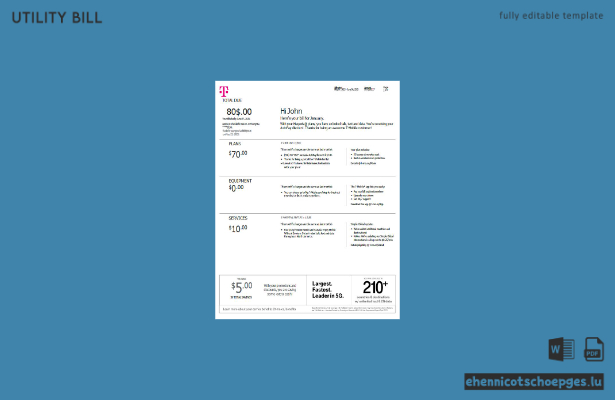 USA T-Mobile Stromrechnung Word-Version 3 Beispielvorschau
